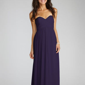 Dress Strapless Ruched Chiffon Gown
